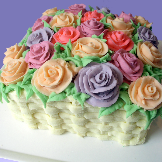 Pastel Basketweave Cake