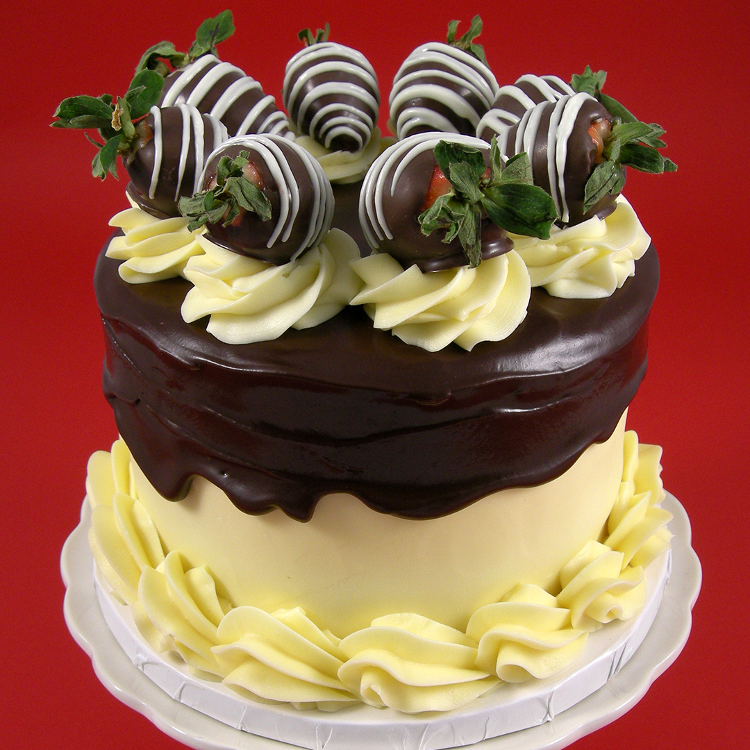 Chocolate Dipped Strawberries Cake