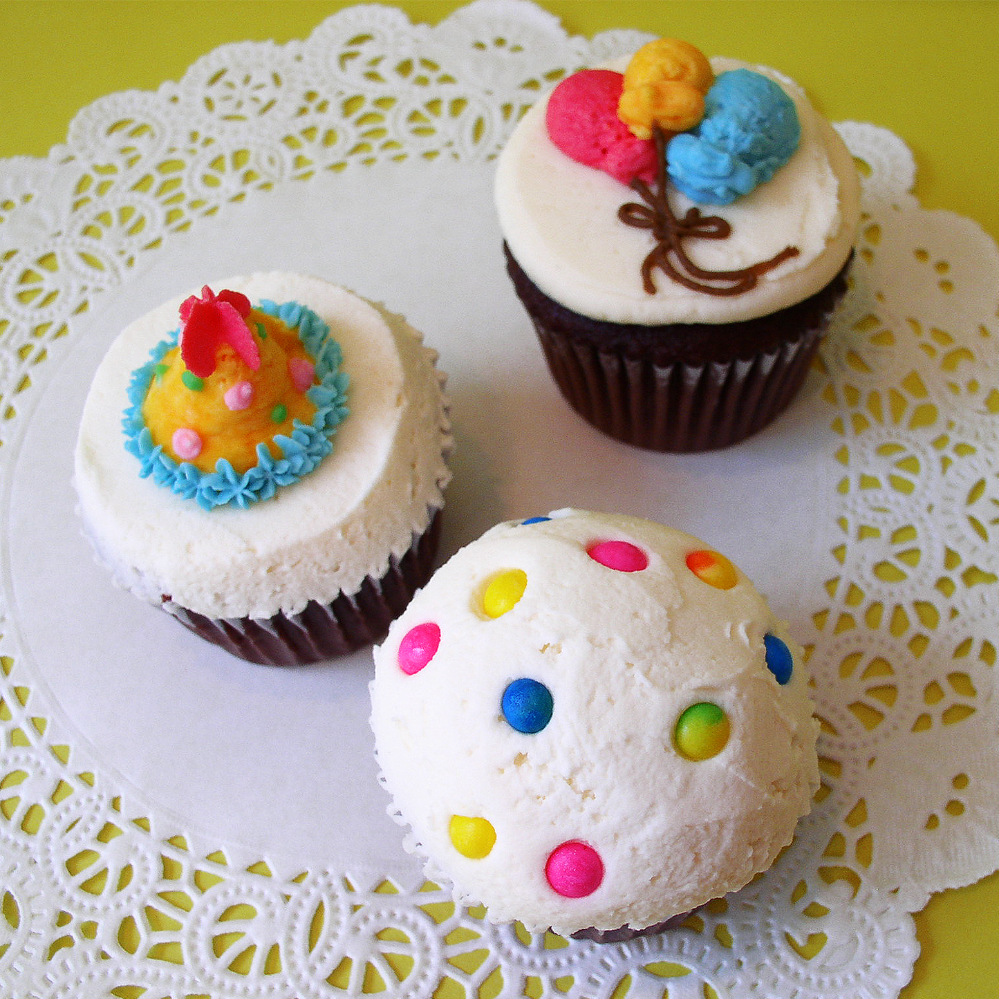 Party kosher cupcake with festive buttercream swirl
