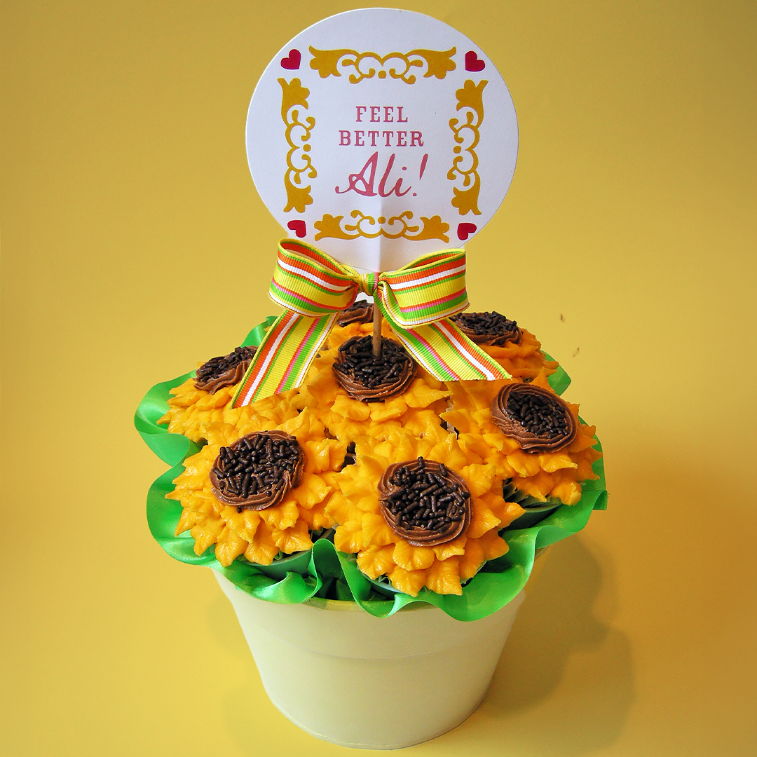 Sunflower Kosher Cupcake Bouquet (view 2)