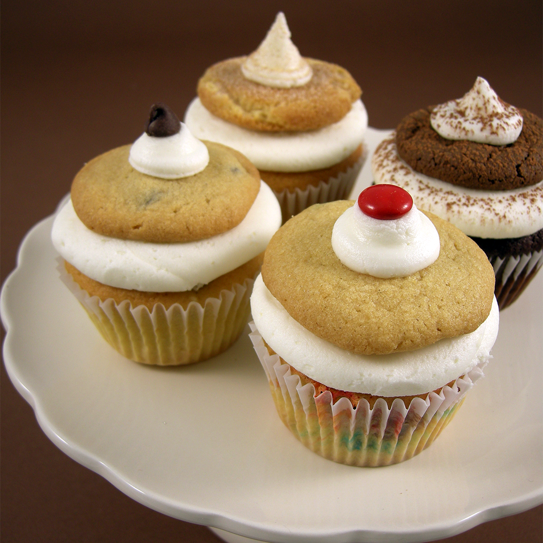 Cookies kosher cupcake gift set, cookie topping detail