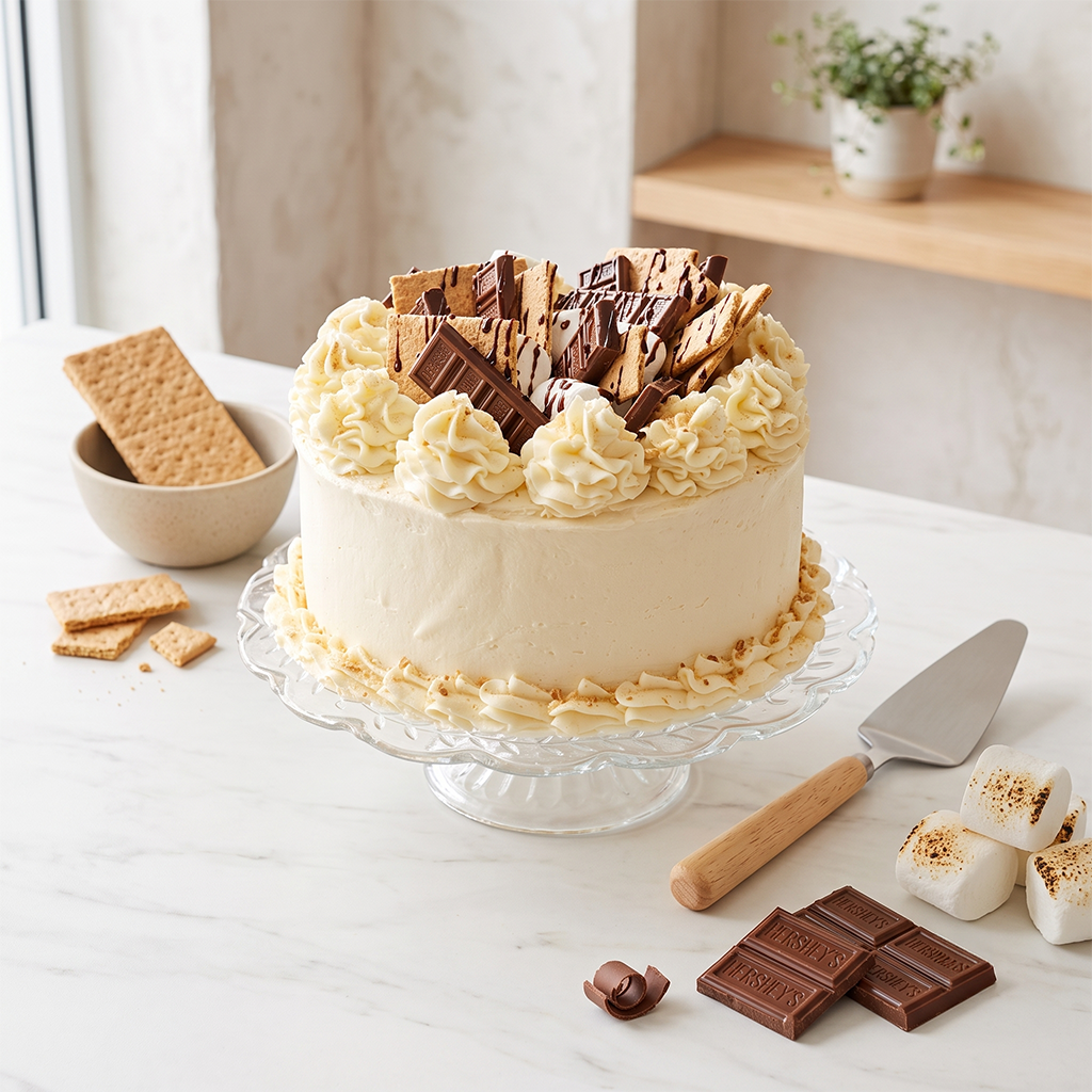 Campfire S'mores Cake