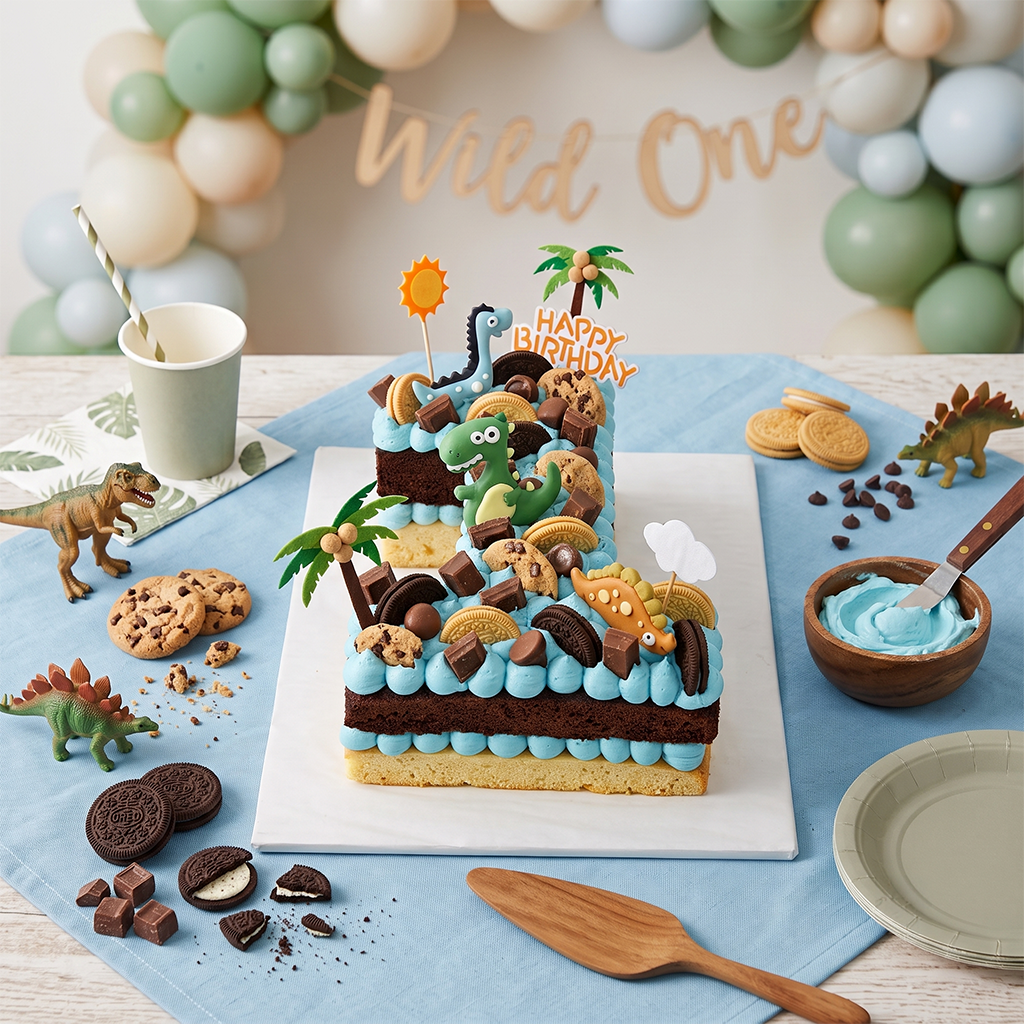 Dino Adventure Number Cake