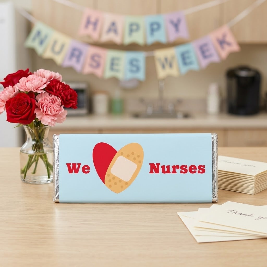 Bandaid Heart design, nurse appreciation week wrapped Hershey bar
