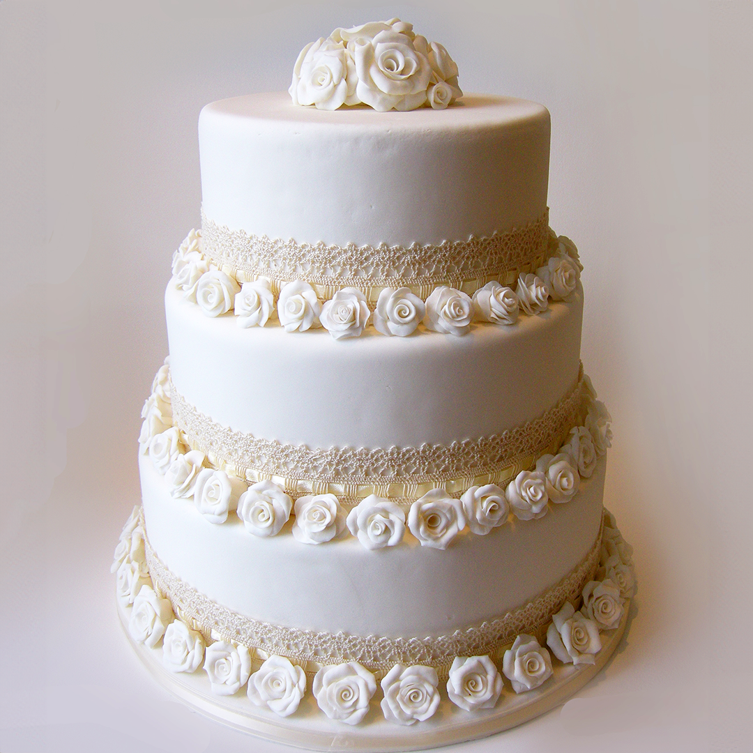 Classic Rose Wedding Cake