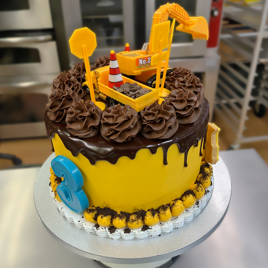 Construction Frosted Cake