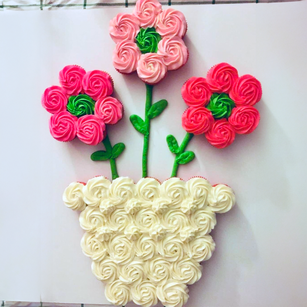 Flower Pot Cupcake Cake