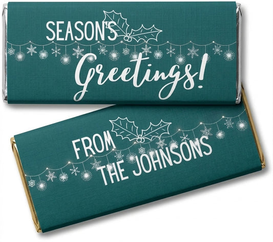 Season's Greetings Wrapped Hershey Bars
