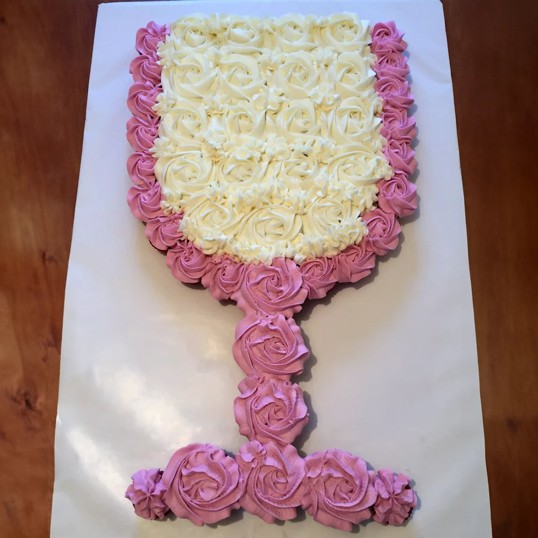 Wine Glass Kosher Cupcake Cake, pull-apart cupcake arrangement shaped like a wine glass
