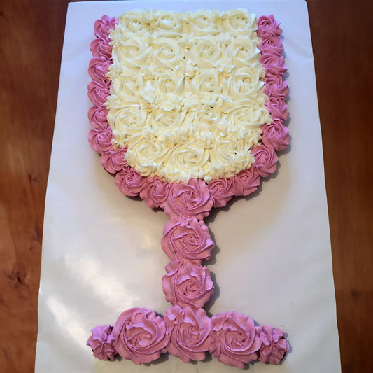 Wine Glass Kosher Cupcake Cake, pull-apart cupcake arrangement shaped like a wine glass