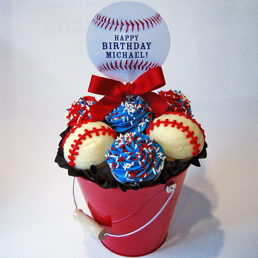 BASEBALL CUPCAKES BOUQUET