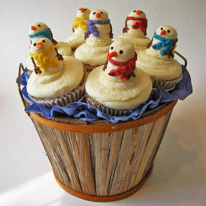 Snowman Cupcake Bouquet