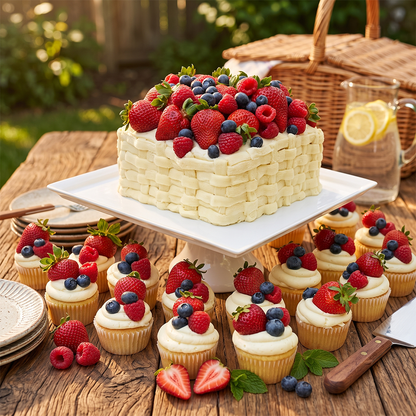 Basketweave Berries Cake