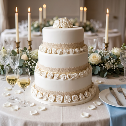 Classic Rose Wedding Cake