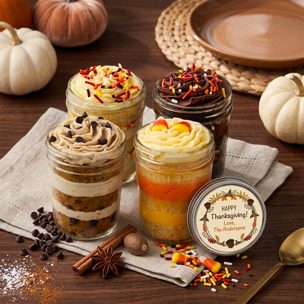 Fall Cupcake Jar 4-Pack