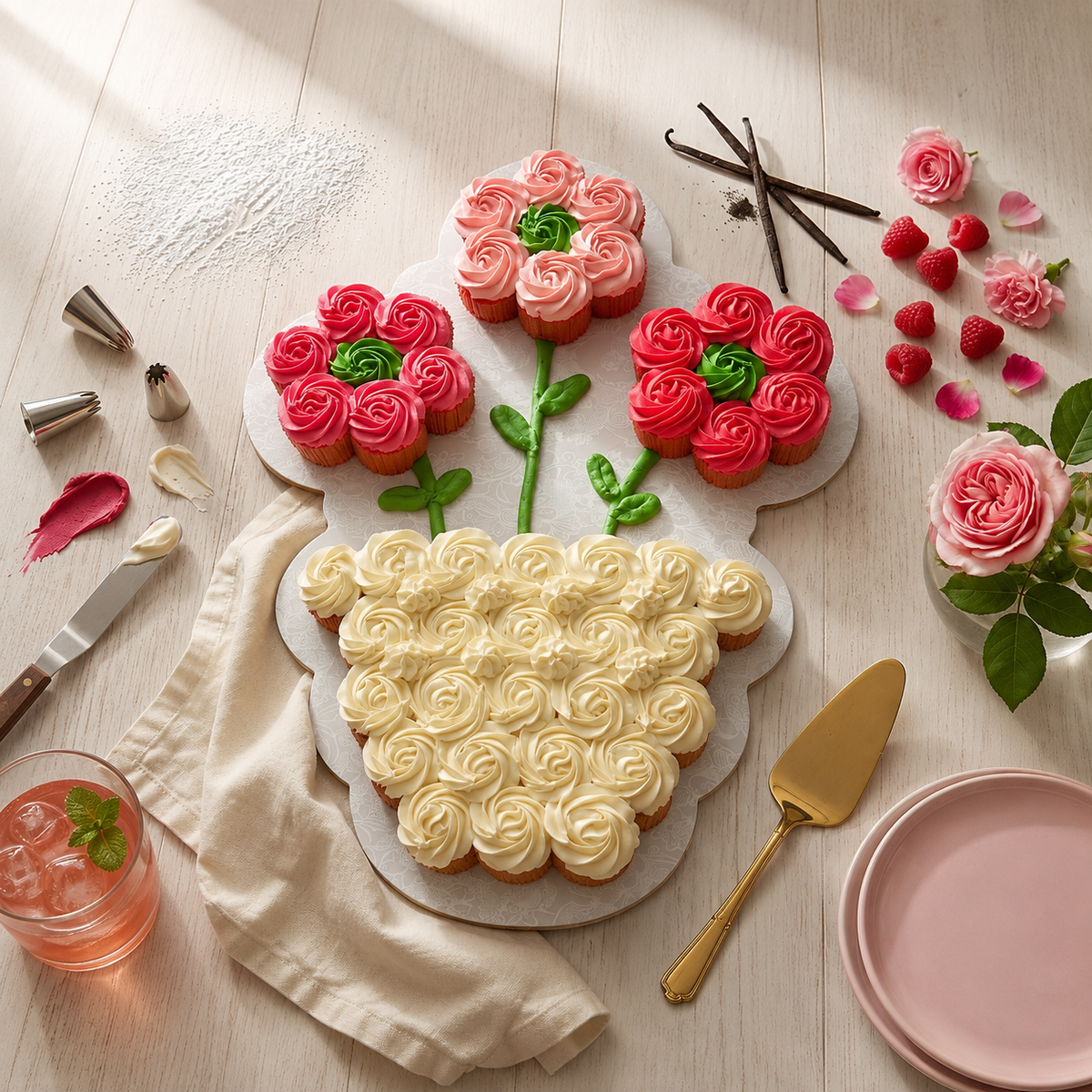 Flower Pot Cupcake Cake