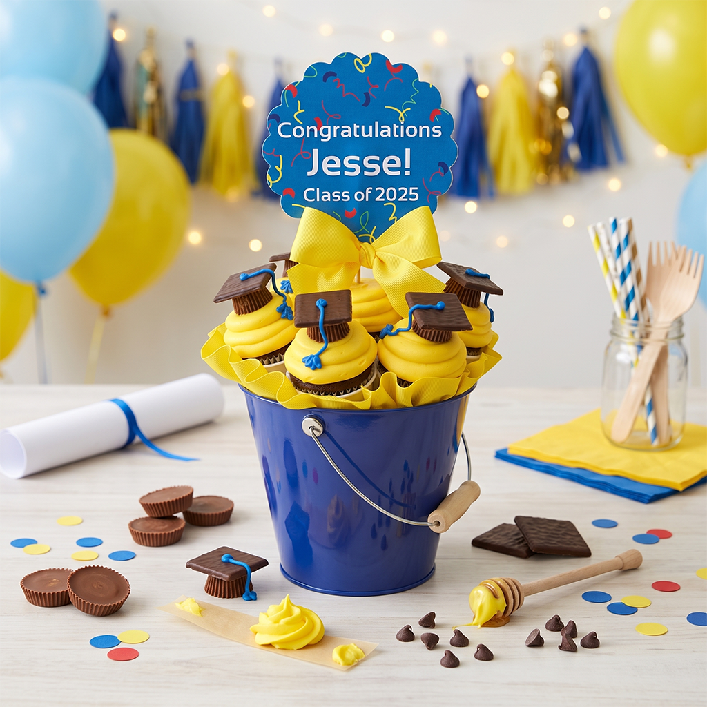 Graduation Kosher Cupcake Bouquet (view 1)