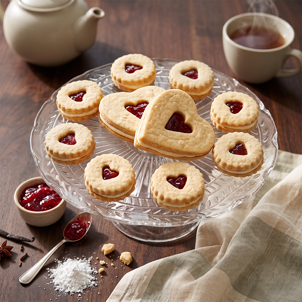 Heart Shortbread Linzer Cookies
