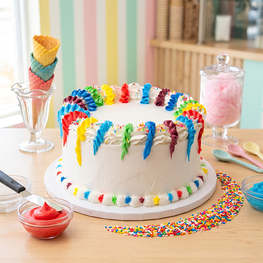 Rainbow Accents Cake