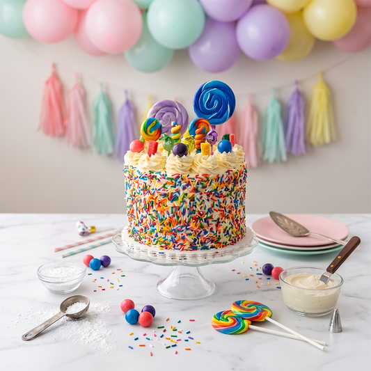 Rainbow Sprinkles Candy Cake