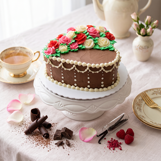 Rose heart Cake
