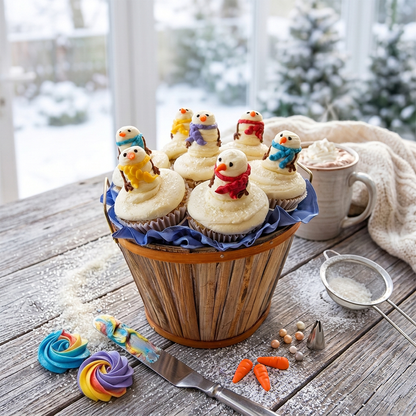 Snowman Cupcake Bouquet