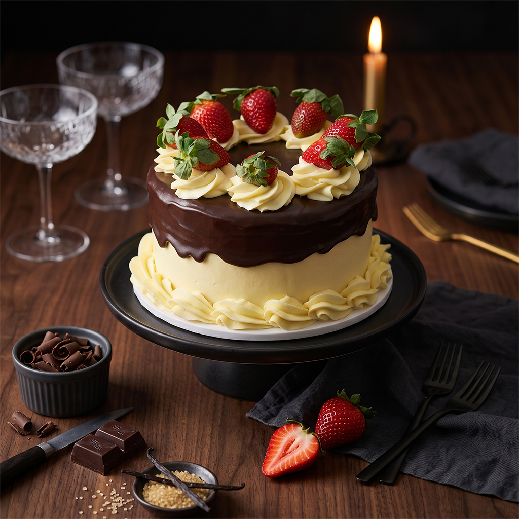 Strawberry Ganache Cake