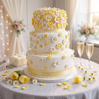 Sunshine Daisy Wedding Cake