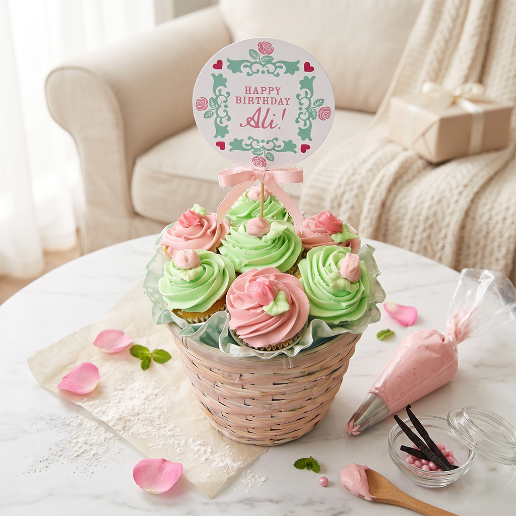 Sweet Pea Kosher Cupcake Bouquet (view 1)