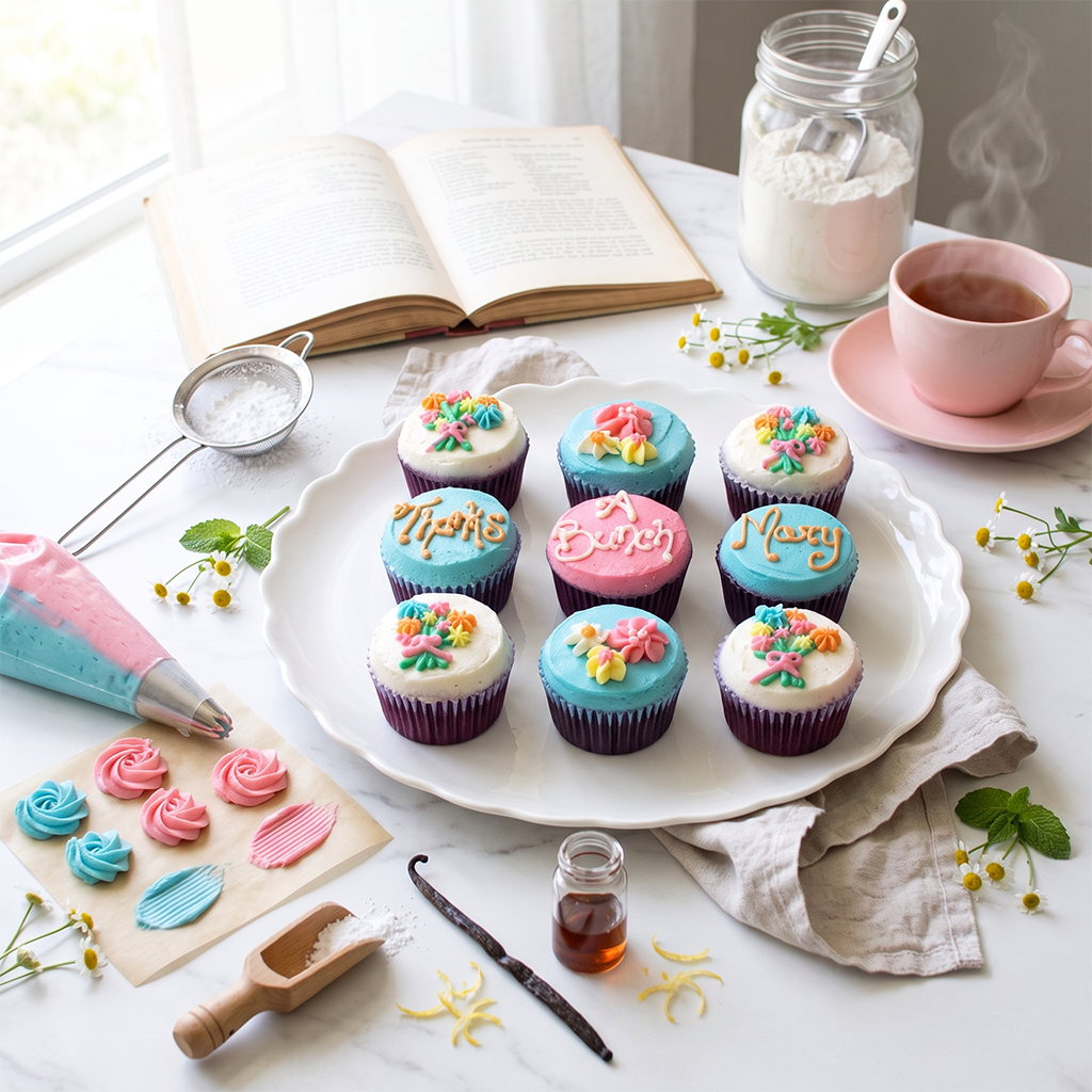 Thanks a bunch mini kosher cupcake gift set with sunflower themed decoration