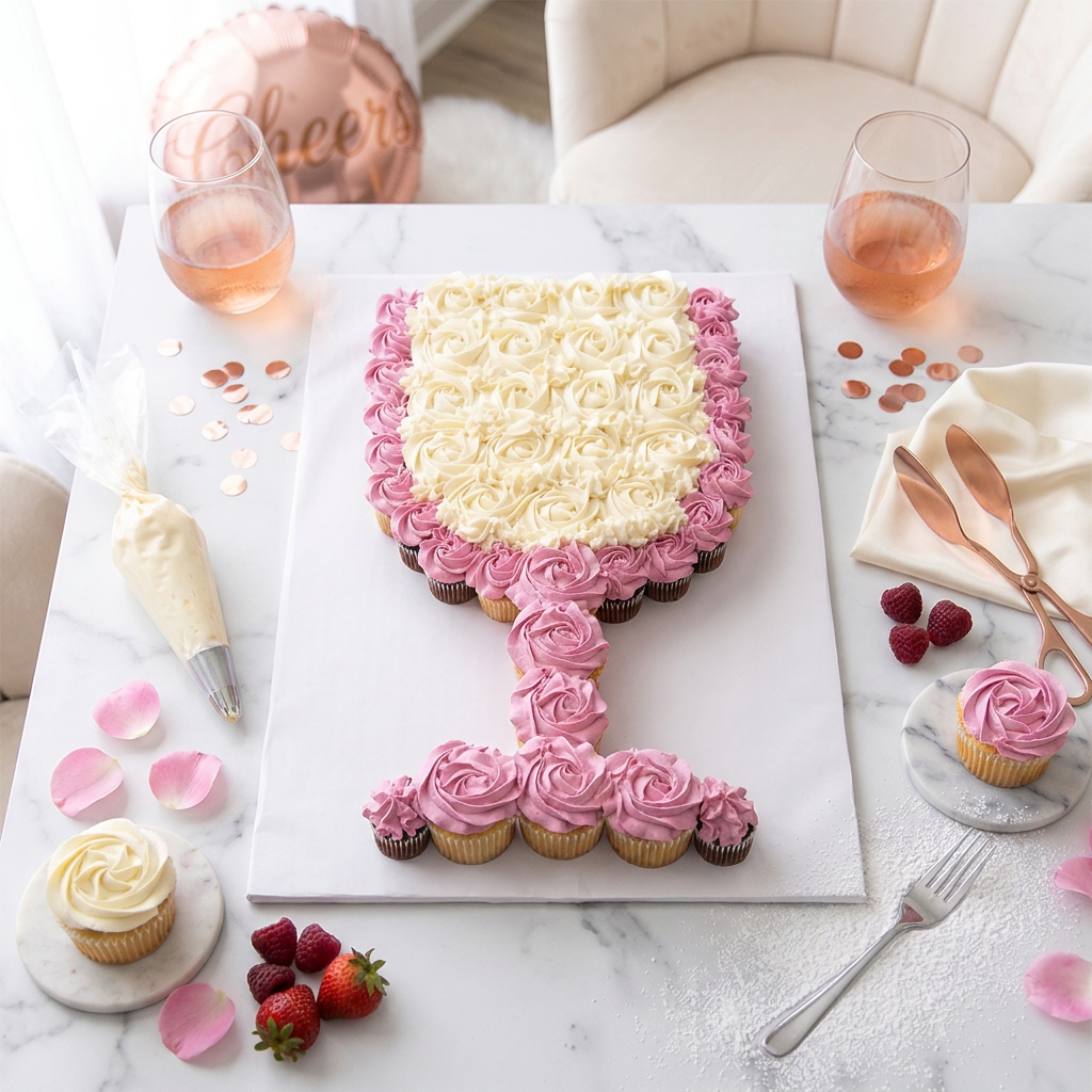 Wine Glass Cupcake Cake