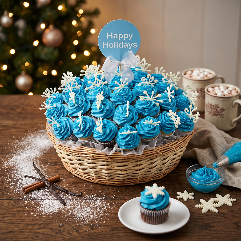 Winter Mini Kosher Cupcake Bouquet (view 1)