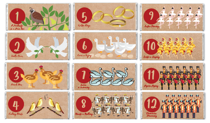 12 Days of Christmas Candy Bars