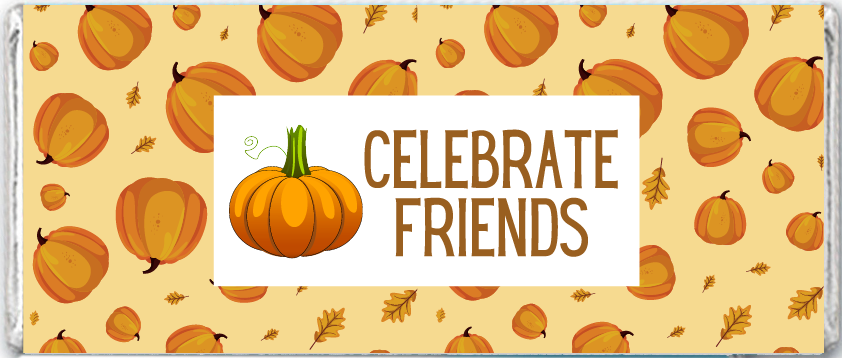 Happy Thanksgiving Personalized Hershey Bars - Pumpkin Celebrate Friends
