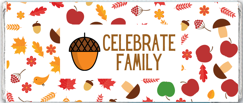 Happy Thanksgiving Personalized Hershey Bars - Acorn Celebrate Family