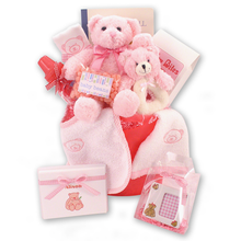 Load image into Gallery viewer, Bear Necessities Baby Girl Gift Basket
