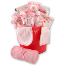 Load image into Gallery viewer, Bear Necessities Baby Girl Gift Basket
