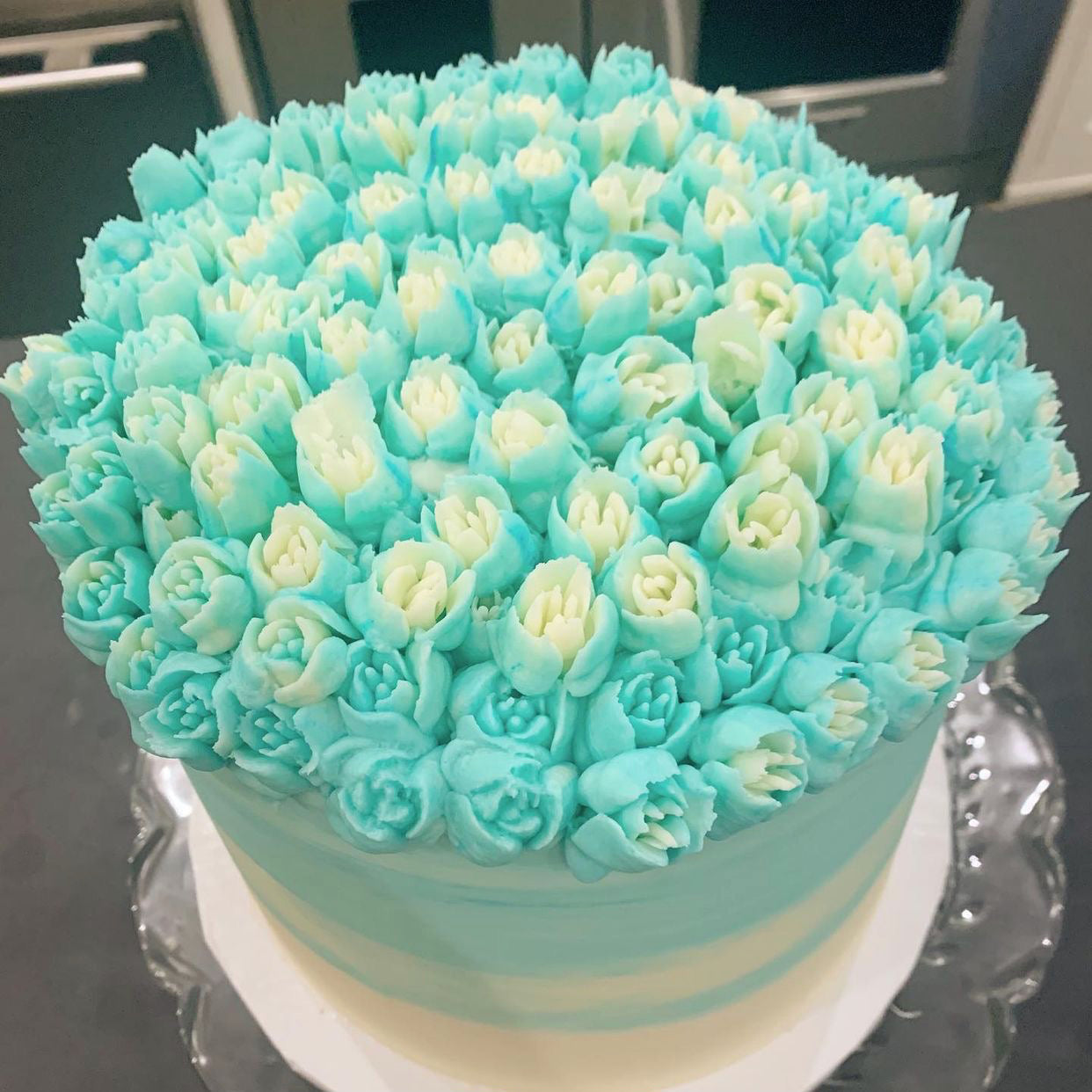 BLUE FLORAL CAKE