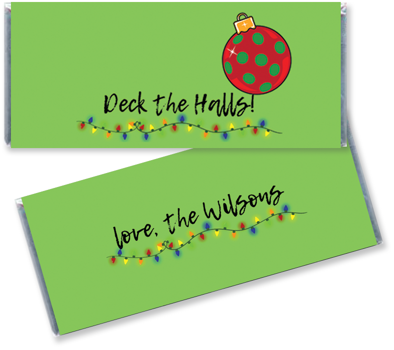 Deck the Halls Wrapped Hershey Bars
