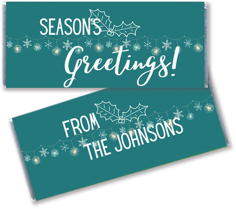 Season's Greetings Wrapped Hershey Bars