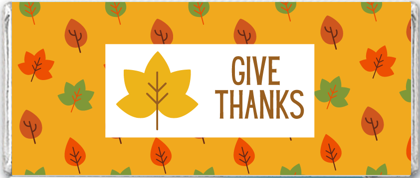 Happy Thanksgiving Personalized Hershey Bars - Maple Leaf Give Thanks